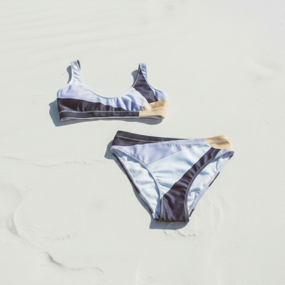 Cygnus Recycled Polyester Bikini Swimsuit in Sunset – Handmade to Order